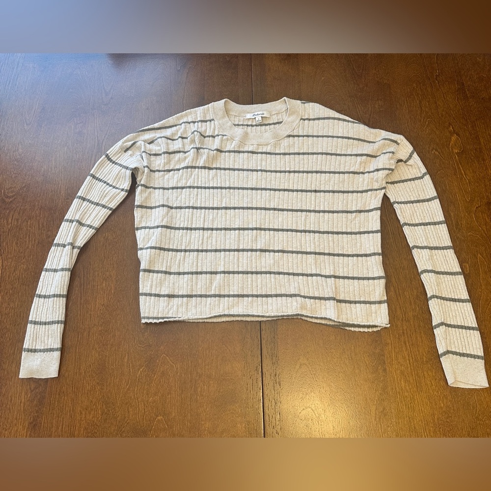Madewell Striped Crop Top Sweater